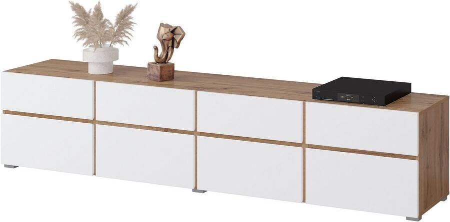 INOSIGN Tv-meubel Cross moderne greeploze TV-kommode 4 kleppen 4 lades Breedte 225 cm tv-kast met veel opbergruimte tv-meubel - Foto 3