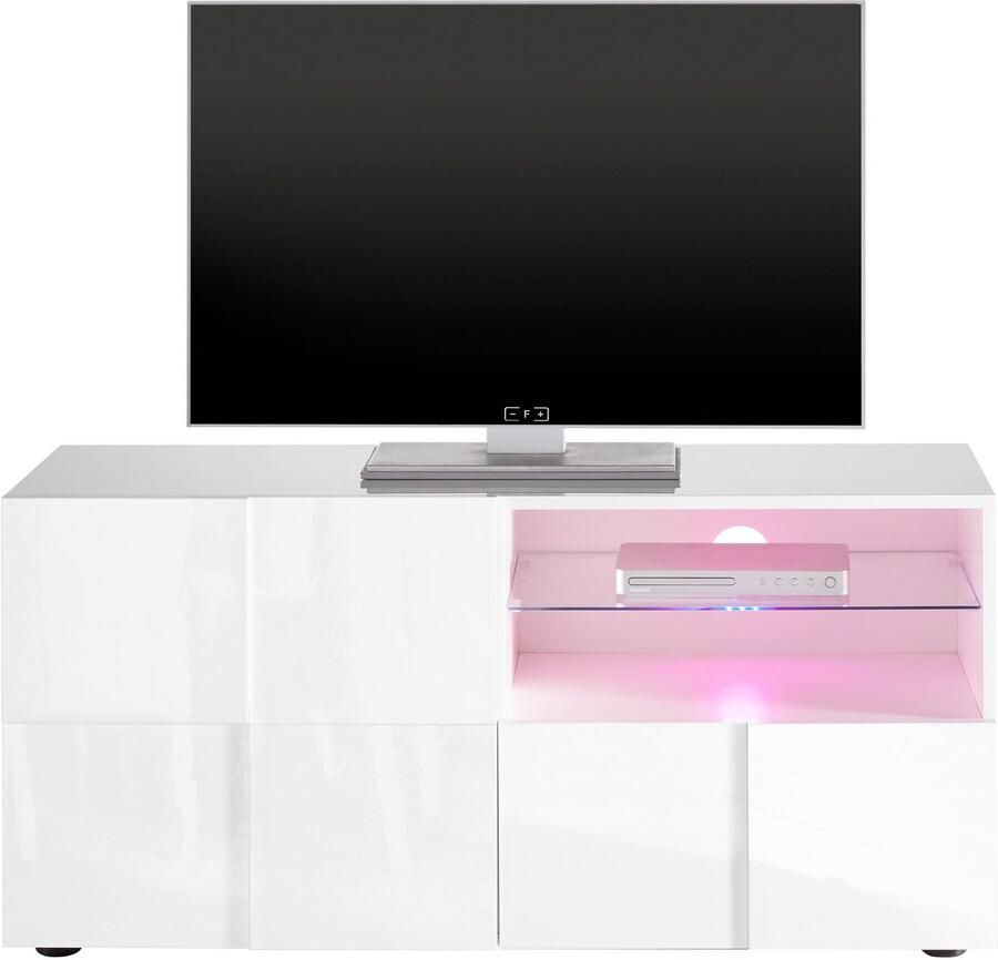 INOSIGN Tv-meubel Dama Breedte 121 cm TV-meubel 1 deur 1 lade TV-kast Front in 3D-uiterlijk greeploos verschillende kleuren - Foto 3