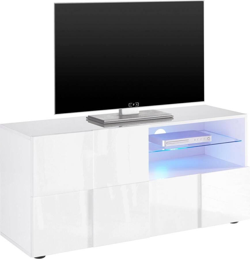 INOSIGN Tv-meubel Dama Breedte 121 cm TV-meubel 1 deur 1 lade TV-kast Front in 3D-uiterlijk greeploos verschillende kleuren - Foto 2