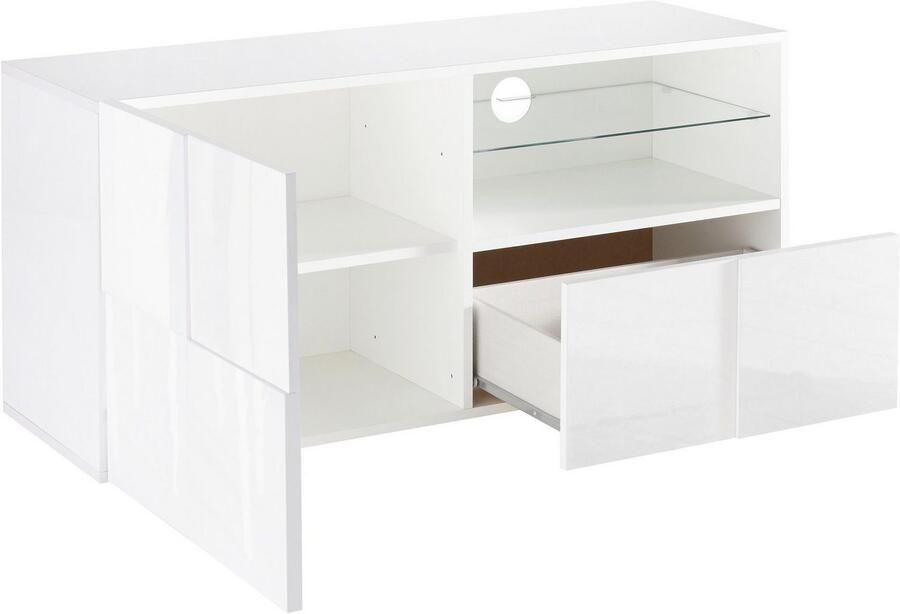 INOSIGN Tv-meubel Dama Breedte 121 cm TV-meubel 1 deur 1 lade TV-kast Front in 3D-uiterlijk greeploos verschillende kleuren - Foto 6
