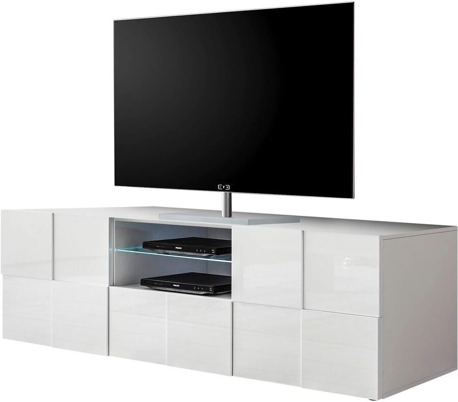 INOSIGN Tv-meubel Dama Breedte 181 cm TV-meubel 2 deuren 1 lade TV-kast Front in 3D-uiterlijk veel opbergruimte verschillende kleuren - Foto 2