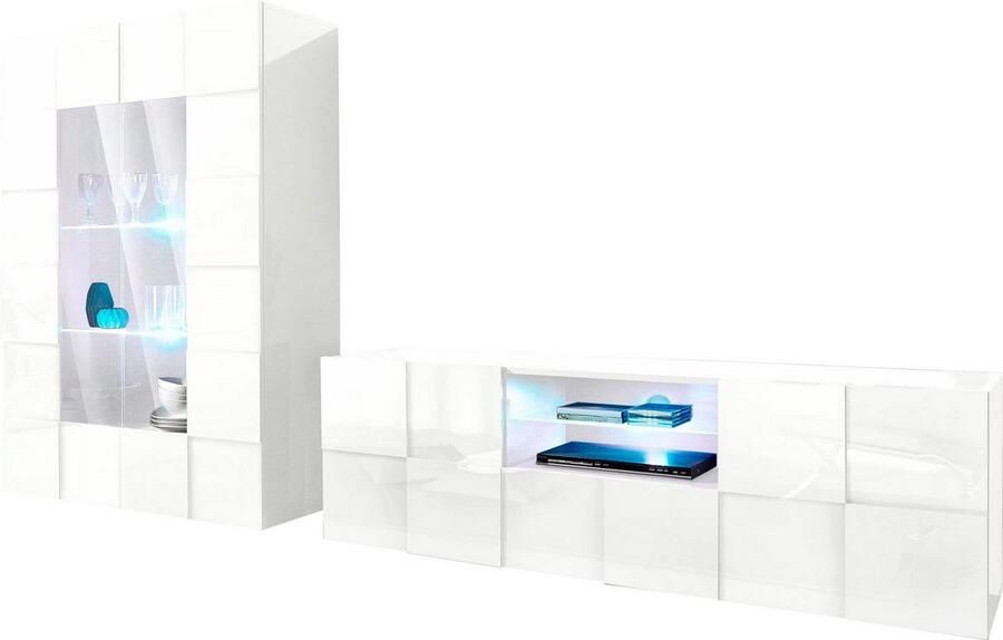 INOSIGN Tv-meubel Dama Breedte 181 cm TV-meubel 2 deuren 1 lade TV-kast Front in 3D-uiterlijk veel opbergruimte verschillende kleuren - Foto 5