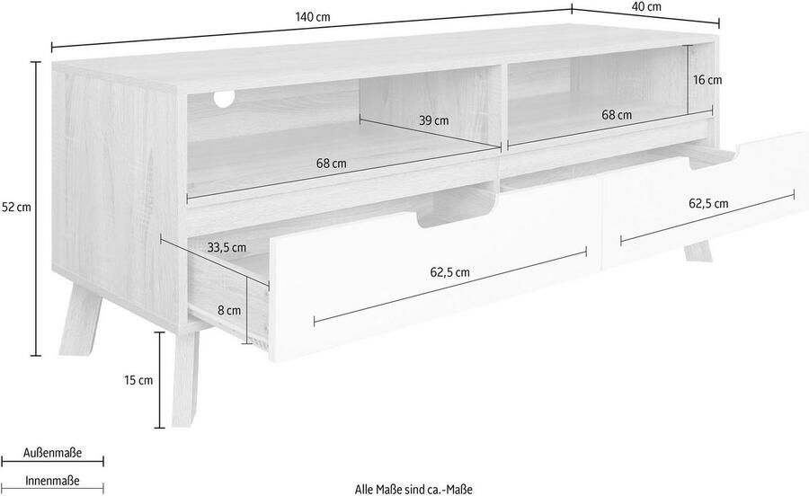 Artistiq Living Artistiq TV-meubel Gonzalo 140cm Naturel Wit - Foto 6