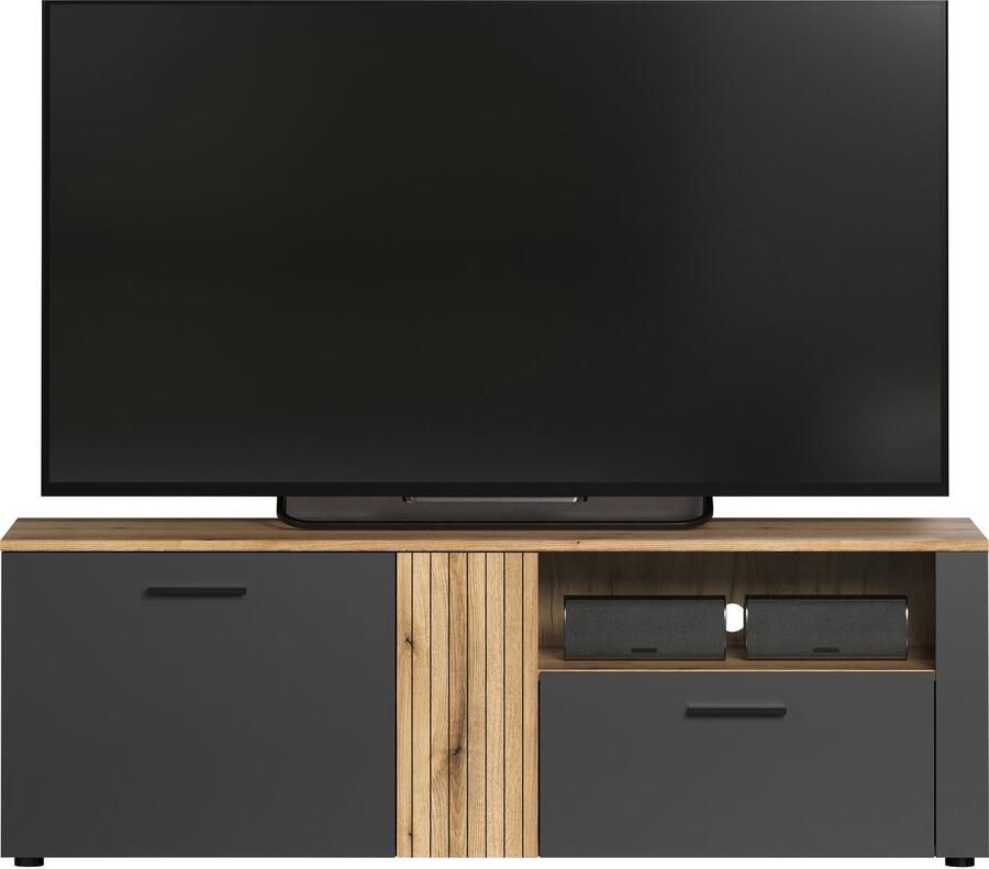 INOSIGN Tv-meubel Estepona TV-lowboard met ribbeloptiek deuren links of rechts monteerbaar (1 stuk) - Foto 7