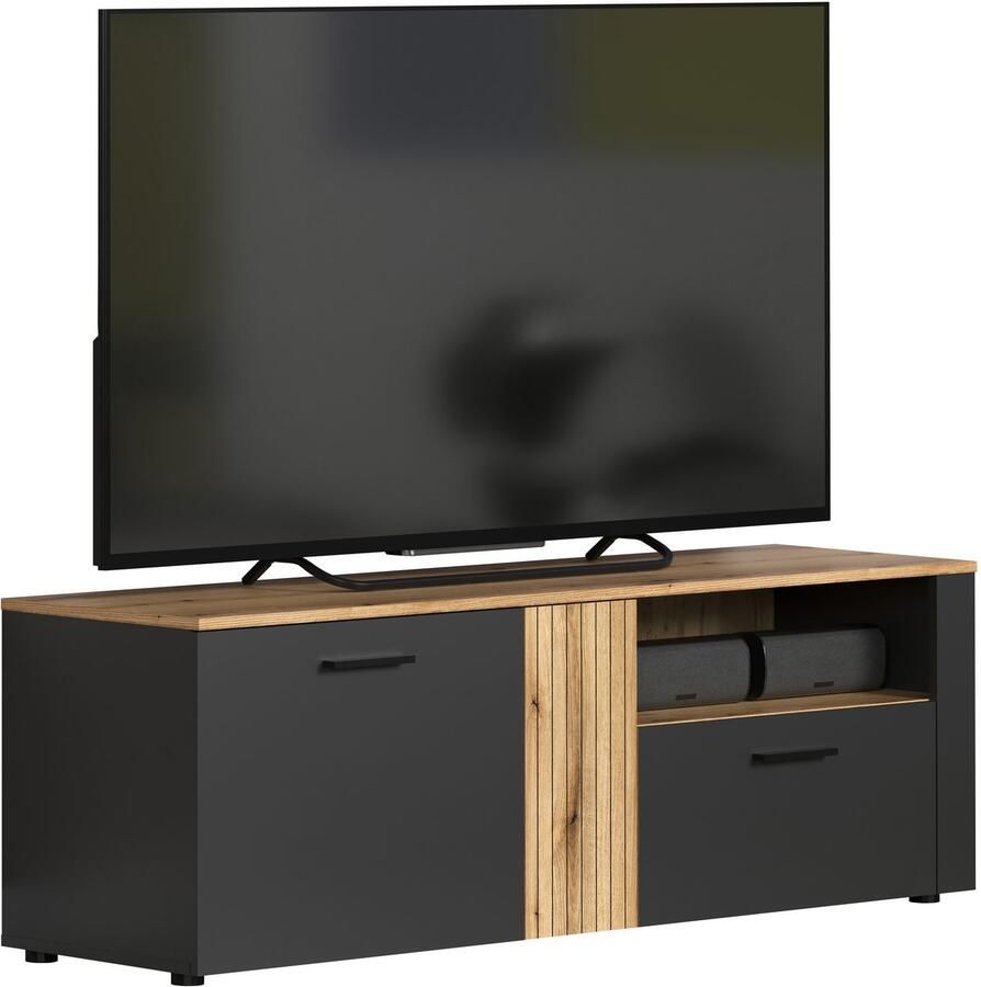 INOSIGN Tv-meubel Estepona TV-lowboard met ribbeloptiek deuren links of rechts monteerbaar (1 stuk) - Foto 6