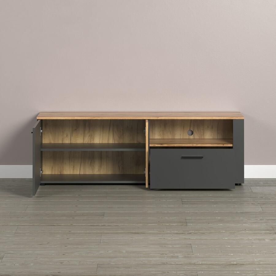 INOSIGN Tv-meubel Estepona TV-lowboard met ribbeloptiek deuren links of rechts monteerbaar (1 stuk) - Foto 3