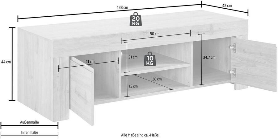 INOSIGN Tv-meubel Firenze Breedte 138 cm - Foto 6