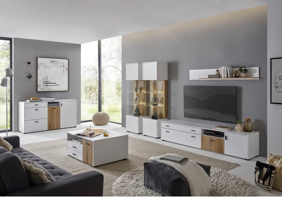 INOSIGN Salontafel Hudson in moderne trendkleur handgrepen van metaal (zwart) breedte 90 cm - Foto 3