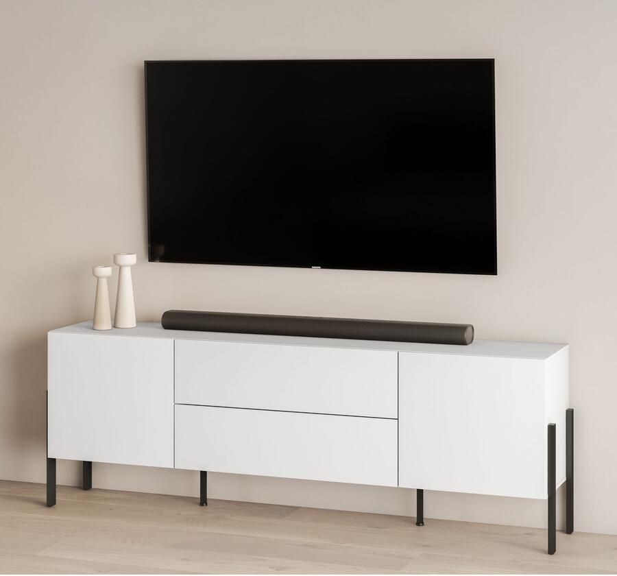 INOSIGN Tv-meubel Jukon breedte 200 cm moderne grepless TV-commode 2 deuren 2 lades - Foto 3
