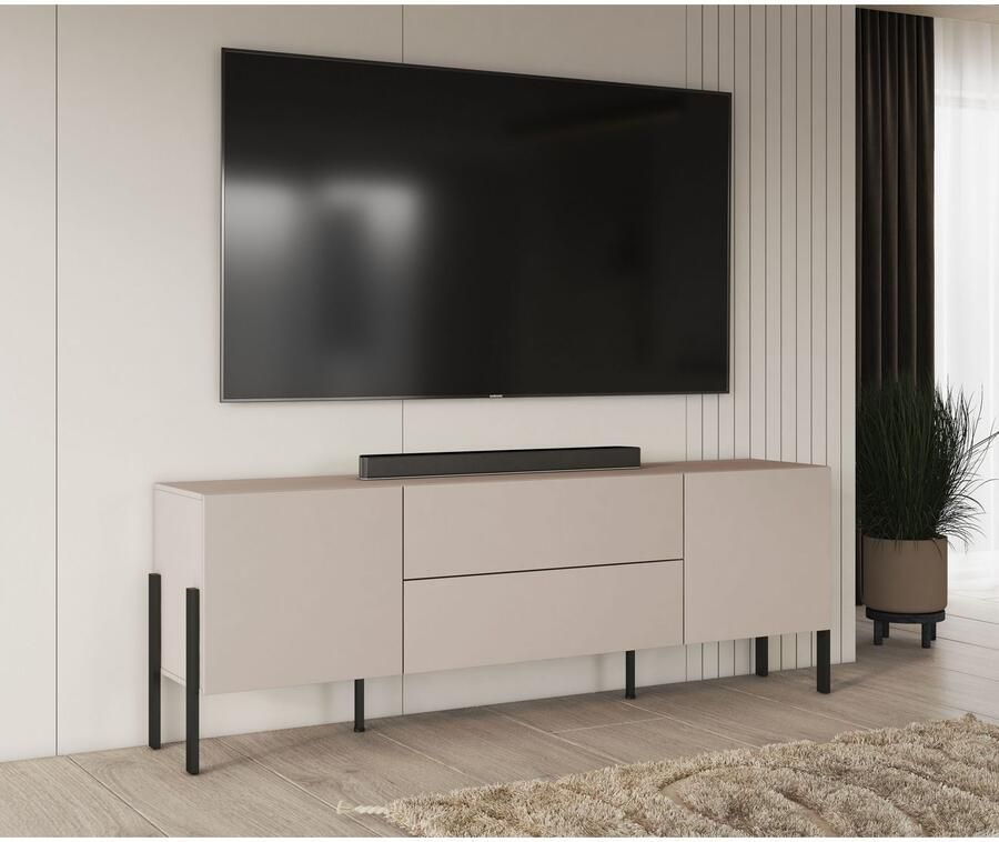 INOSIGN Tv-meubel Jukon breedte 200 cm moderne grepless TV-commode 2 deuren 2 lades - Foto 4