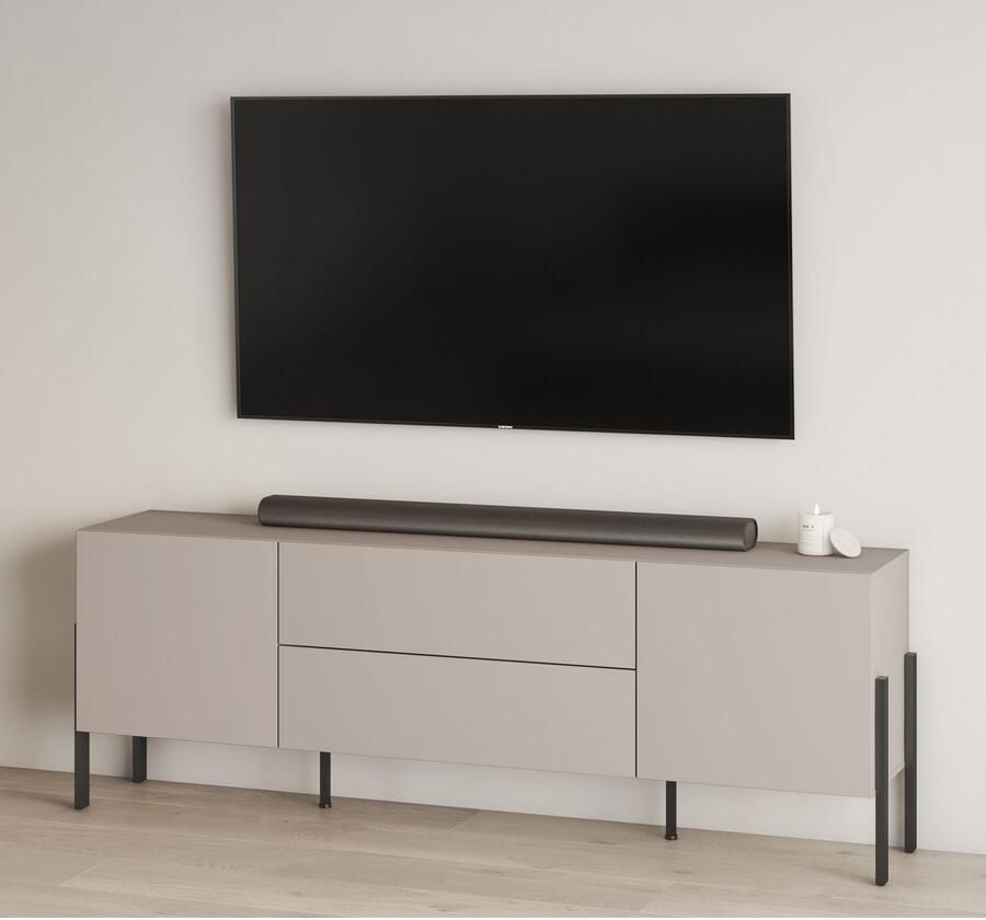 INOSIGN Tv-meubel Jukon breedte 200 cm moderne grepless TV-commode 2 deuren 2 lades - Foto 3