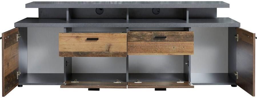 INOSIGN Tv-meubel Messina TV-Lowboard met deuren lades & vakken (B D H) 180 47 66 cm (1 stuk)