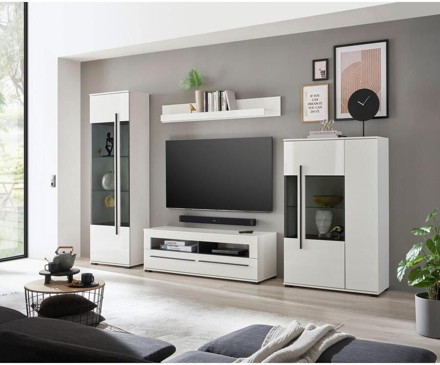 INOSIGN Tv-meubel Modern TV-meubel commode in Eiken Evoke of wit zwarte stanggreep voldoende opbergruimte veelzijdig inzetbaar - Foto 4