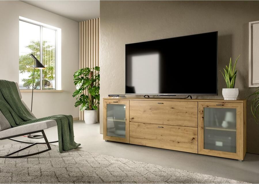 INOSIGN Tv-meubel Onex breedte 180 cm met glazen deuren veelzijdig inzetbaar