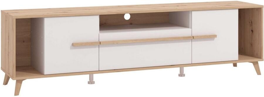 INOSIGN Tv-meubel Orleans TV-Lowboard TV-kast TV-standaard Breedte 190 cm Kast Opaque Wit Artisan Eiken Decor modern en elegant ontwerp - Foto 2