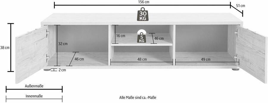 INOSIGN Tv-meubel Palma Breedte 156 cm - Foto 10