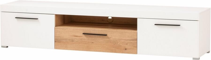 INOSIGN Tv-meubel Salerno moderne onderkast commode in wit met Eiken Evoke decor Metalen handgrepen voldoende opbergruimte veelzijdig inzetbaar 205 cm breed - Foto 8