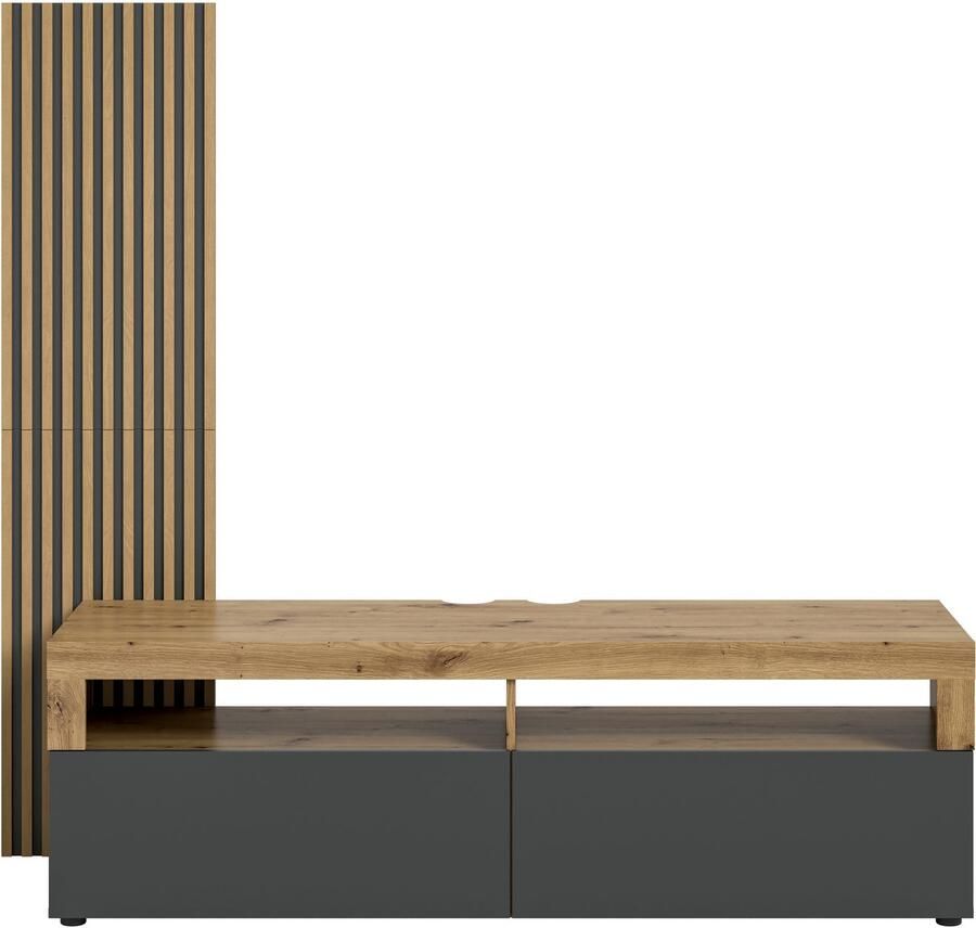 INOSIGN Tv-meubel Telli Breedte 160 cm met 2 panelen 2 kleppen & 2 open vakken - Foto 2