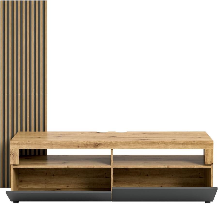 INOSIGN Tv-meubel Telli Breedte 160 cm met 2 panelen 2 kleppen & 2 open vakken - Foto 3