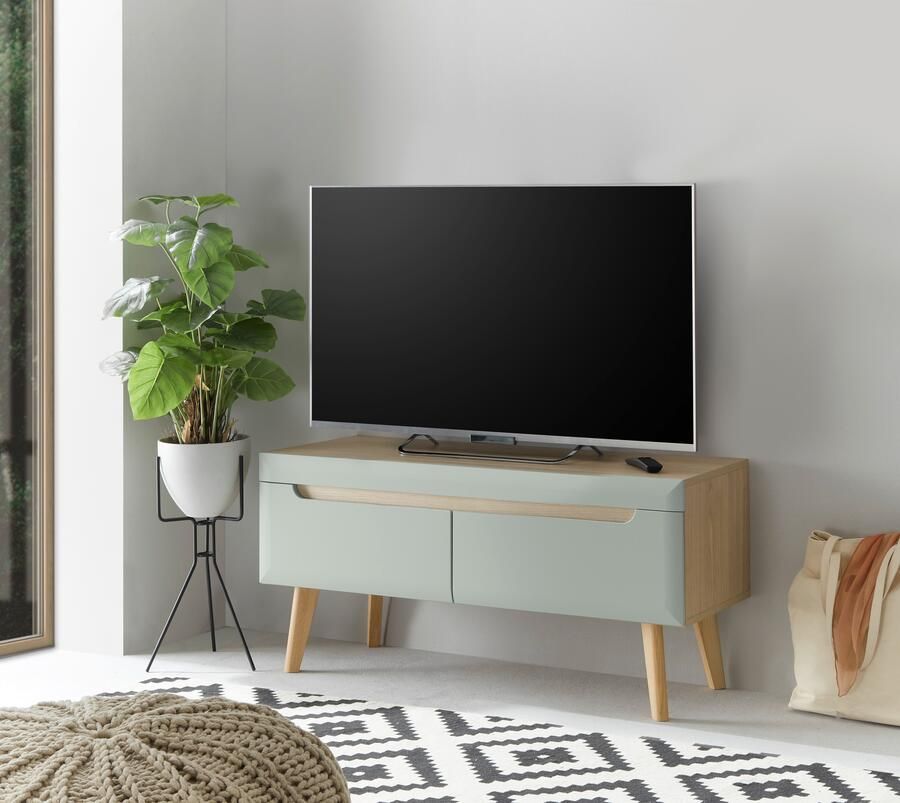 INOSIGN Tv-meubel Torge TV-kast TV-kommode televisiekast TV-bord afgeschuinde poten drie kleuren scandi design 107 cm breed (1 stuk) - Foto 5