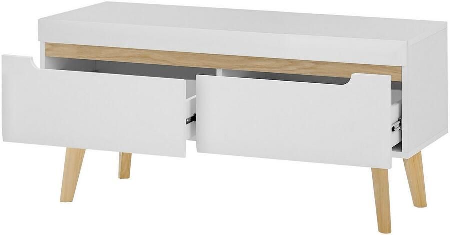 INOSIGN Tv-meubel Torge TV-kast TV-kommode televisiekast TV-bord afgeschuinde poten drie kleuren scandi design 107 cm breed (1 stuk) - Foto 4