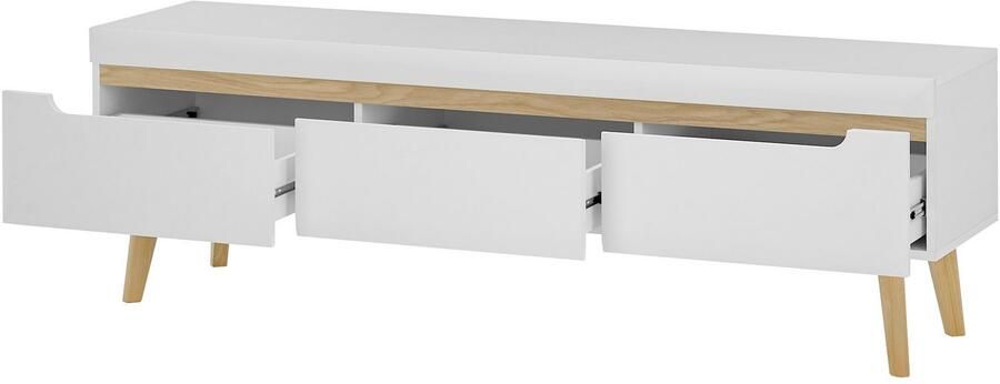 INOSIGN Tv-meubel Torge TV-kast TV-kommode televisiekast TV-bord afgeschuinde poten drie kleuren scandi design 160 cm breed (1 stuk) - Foto 4