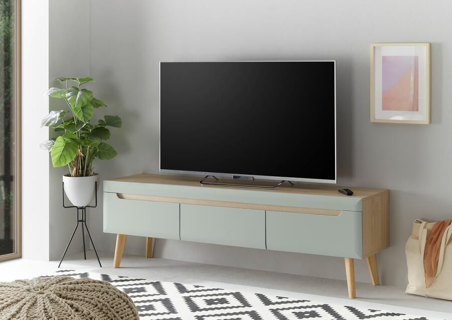 INOSIGN Tv-meubel Torge TV-kast TV-kommode televisiekast TV-bord afgeschuinde poten drie kleuren scandi design 160 cm breed (1 stuk) - Foto 5