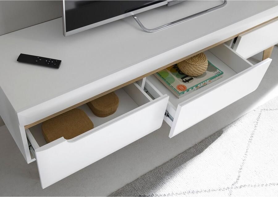 INOSIGN Tv-meubel Torge TV-kast TV-kommode televisiekast TV-bord afgeschuinde poten drie kleuren scandi design 160 cm breed (1 stuk)