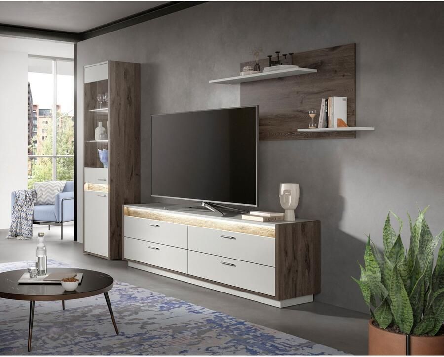 INOSIGN Tv-meubel Treviso Breedte 187cm incl. Frontverlichting 4 lades TV-meubel media meubels TV-bank televisiekast woonkamerkast