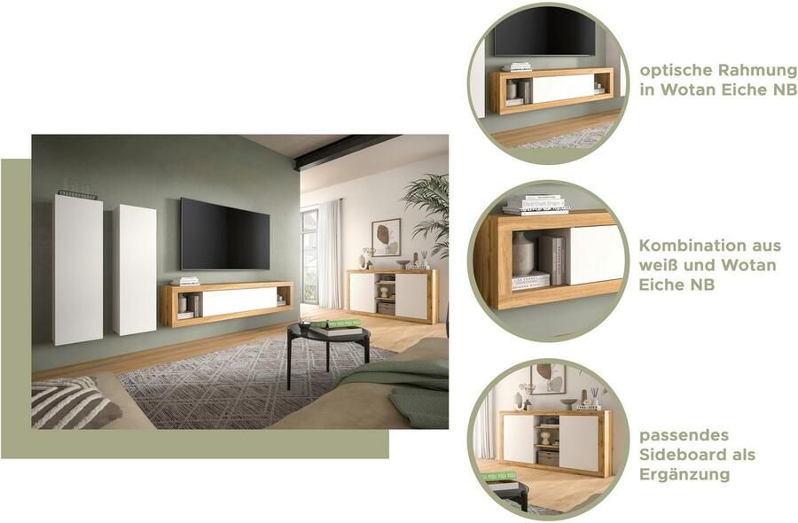 INOSIGN Wandmeubel Trinity Breedte 240 cm 1 Lowboard (staand en hangend monteerbaar)(3-delig) - Foto 3