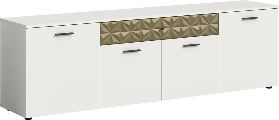 INOSIGN Tv-meubel Vicenza breedte 190cm ornamentafwerking 4 deuren 1 lade 8 vakken metalen grepen tv-kast televisiekast mediaboard - Foto 8