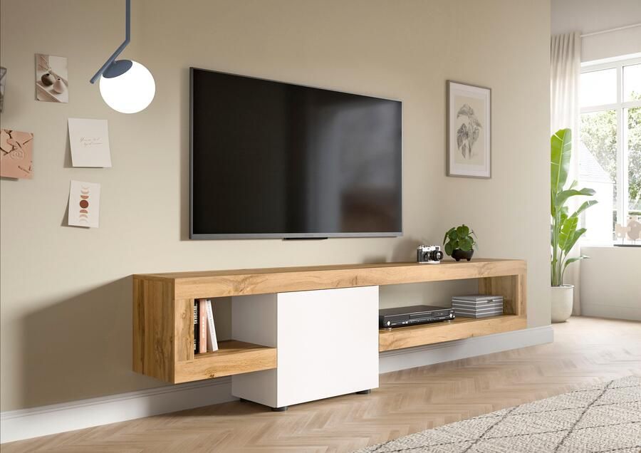 INOSIGN Tv-meubel Zolder breedte 190 cm push-to-open 1 deur 2 open vakken - Foto 7