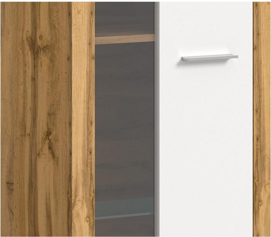 INOSIGN Vitrinekast Aosta hoogte 159 cm in verschillende kleuruitvoeringen 1 deur 3 legplanken 4 vakken woonkamer staande vitrine glazen vitrine