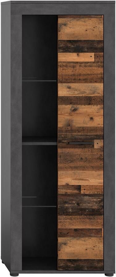 INOSIGN Vitrinekast Aosta hoogte 159 cm in verschillende kleuruitvoeringen 1 deur 3 legplanken 4 vakken woonkamer staande vitrine glazen vitrine - Foto 5