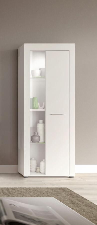 INOSIGN Vitrinekast Aosta hoogte 159 cm in verschillende kleuruitvoeringen 1 deur 3 legplanken 4 vakken woonkamer staande vitrine glazen vitrine - Foto 3