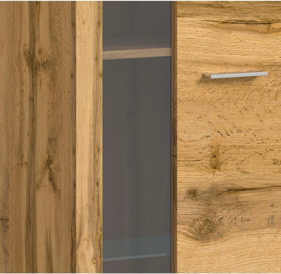 INOSIGN Wandmeubel Aosta Breedte 330cm bestaand uit Highboard Lowboard Wandplank Vitrine (4 stuks) - Foto 12