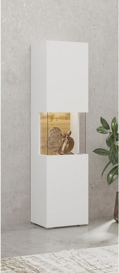 INOSIGN Vitrinekast Ava breedte 36 cm hangend en staand te monteren moderne greeploze vitrinekast hoge kast met hoekverglazing - Foto 5