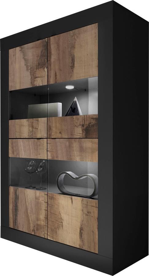 INOSIGN Vitrinekast Basis hoogte 162 cm staande vitrine met 4 deuren metalen handgrepen - Foto 3