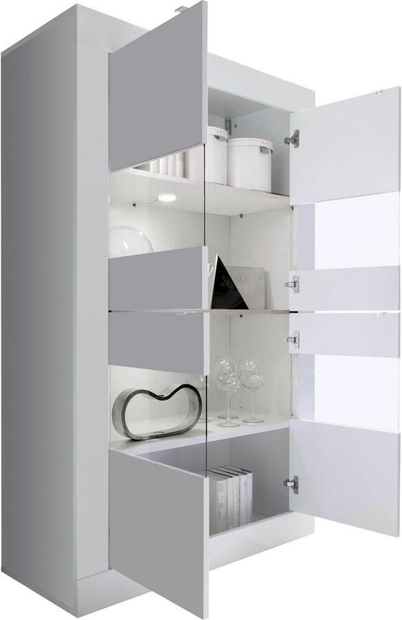INOSIGN Vitrinekast Basis hoogte 162 cm staande vitrine met 4 deuren metalen handgrepen - Foto 2