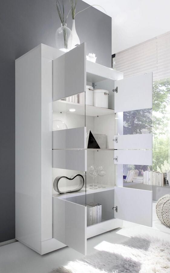 INOSIGN Vitrinekast Basis hoogte 162 cm staande vitrine met 4 deuren metalen handgrepen - Foto 4