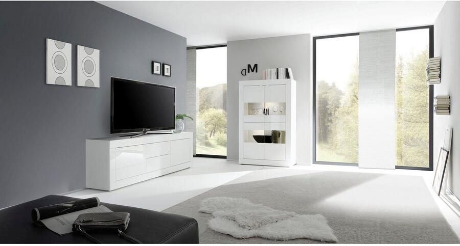 INOSIGN Vitrinekast Basis hoogte 162 cm staande vitrine met 4 deuren metalen handgrepen - Foto 11