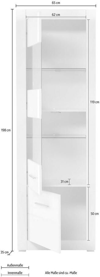 INOSIGN Vitrinekast Bianco Hoogte 198 cm - Foto 2