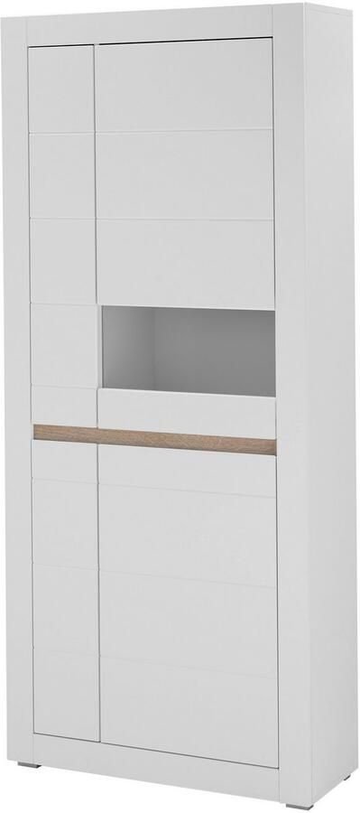 INOSIGN Vitrinekast Chester Hoge kast met opbergruimte Glazen vitrine Dressoir Mat Wit (1 stuk) - Foto 9