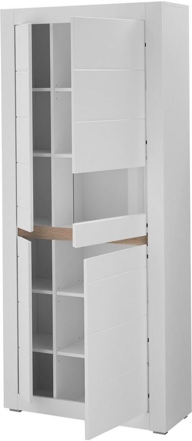 INOSIGN Vitrinekast Chester Hoge kast met opbergruimte Glazen vitrine Dressoir Mat Wit (1 stuk) - Foto 10