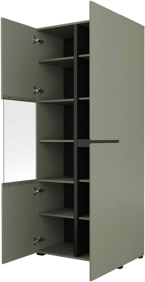 INOSIGN Vitrinekast Cross Hoogte 183 5 cm moderne greeploze staande vitrine met 3 deuren - Foto 3