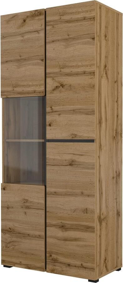 INOSIGN Vitrinekast Cross Hoogte 183 5 cm moderne greeploze staande vitrine met 3 deuren - Foto 5