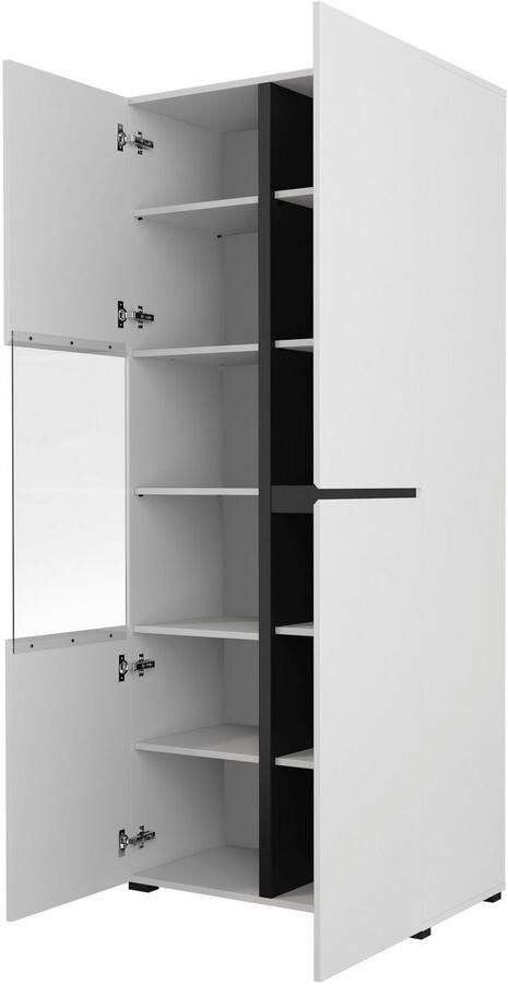 INOSIGN Vitrinekast Cross Hoogte 183 5 cm moderne greeploze staande vitrine met 3 deuren - Foto 3