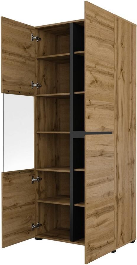 INOSIGN Vitrinekast Cross Hoogte 183 5 cm moderne greeploze staande vitrine met 3 deuren - Foto 4