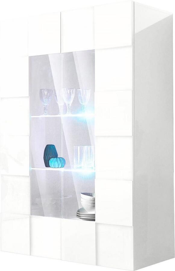 INOSIGN Vitrinekast Dama Hoogte 166 cm Breedte 121 cm Opberg vitrinekast met 2 deuren Staande vitrine front in 3D-uiterlijk veel opbergruimte verschillende kleuren - Foto 5