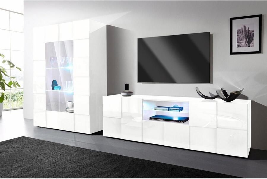 INOSIGN Tv-meubel Dama Breedte 181 cm TV-meubel 2 deuren 1 lade TV-kast Front in 3D-uiterlijk veel opbergruimte verschillende kleuren - Foto 4